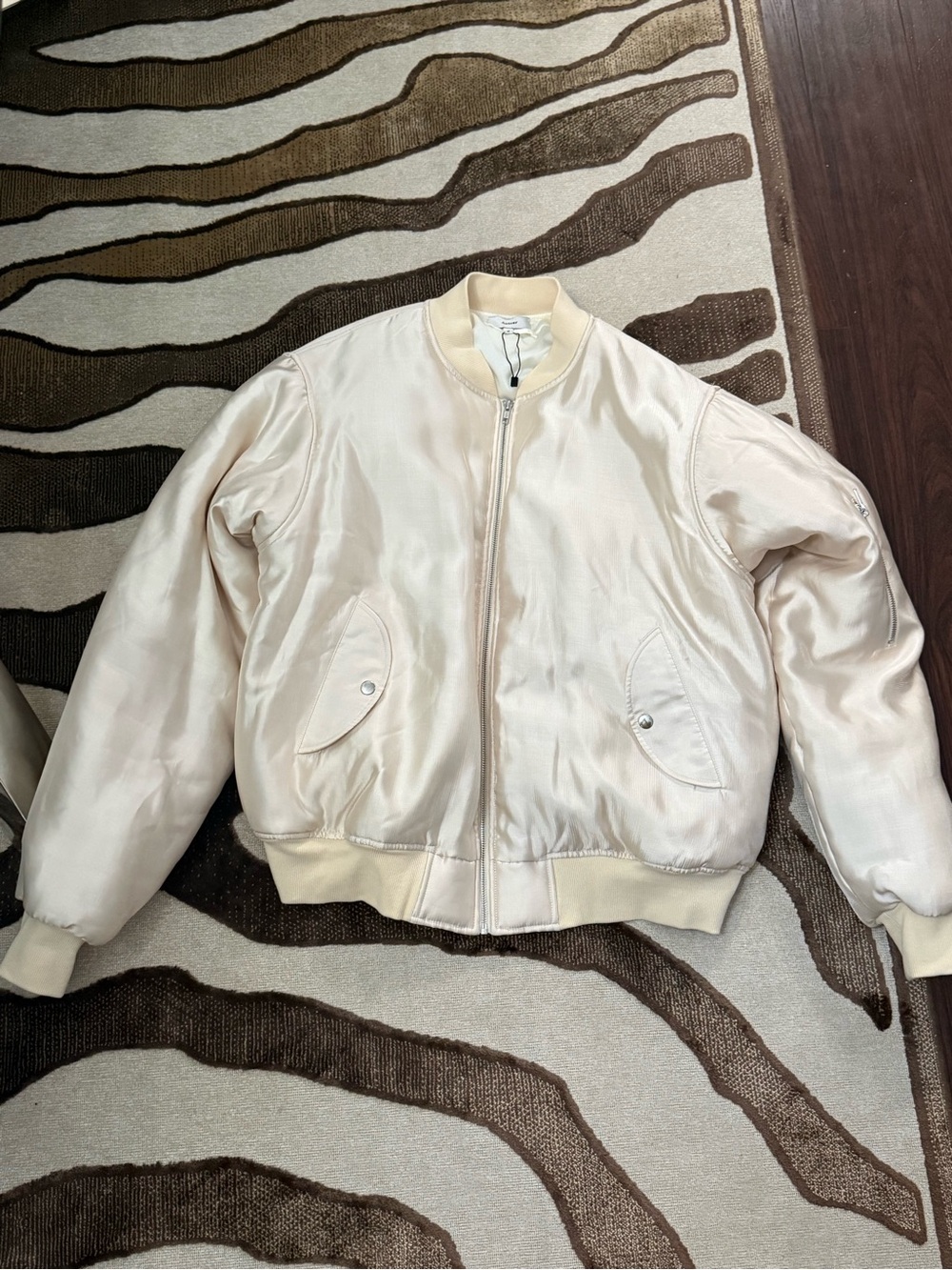 Auteur Studio Aziza Cream Bomber Jacket (Medium)